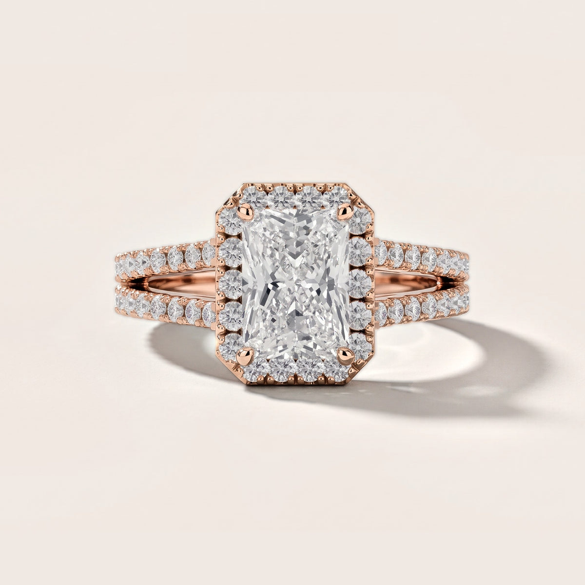 Kira Halo Split Shank Radiant Diamond Engagement Ring in Rose Gold [studio-metal-r8-20261024]
