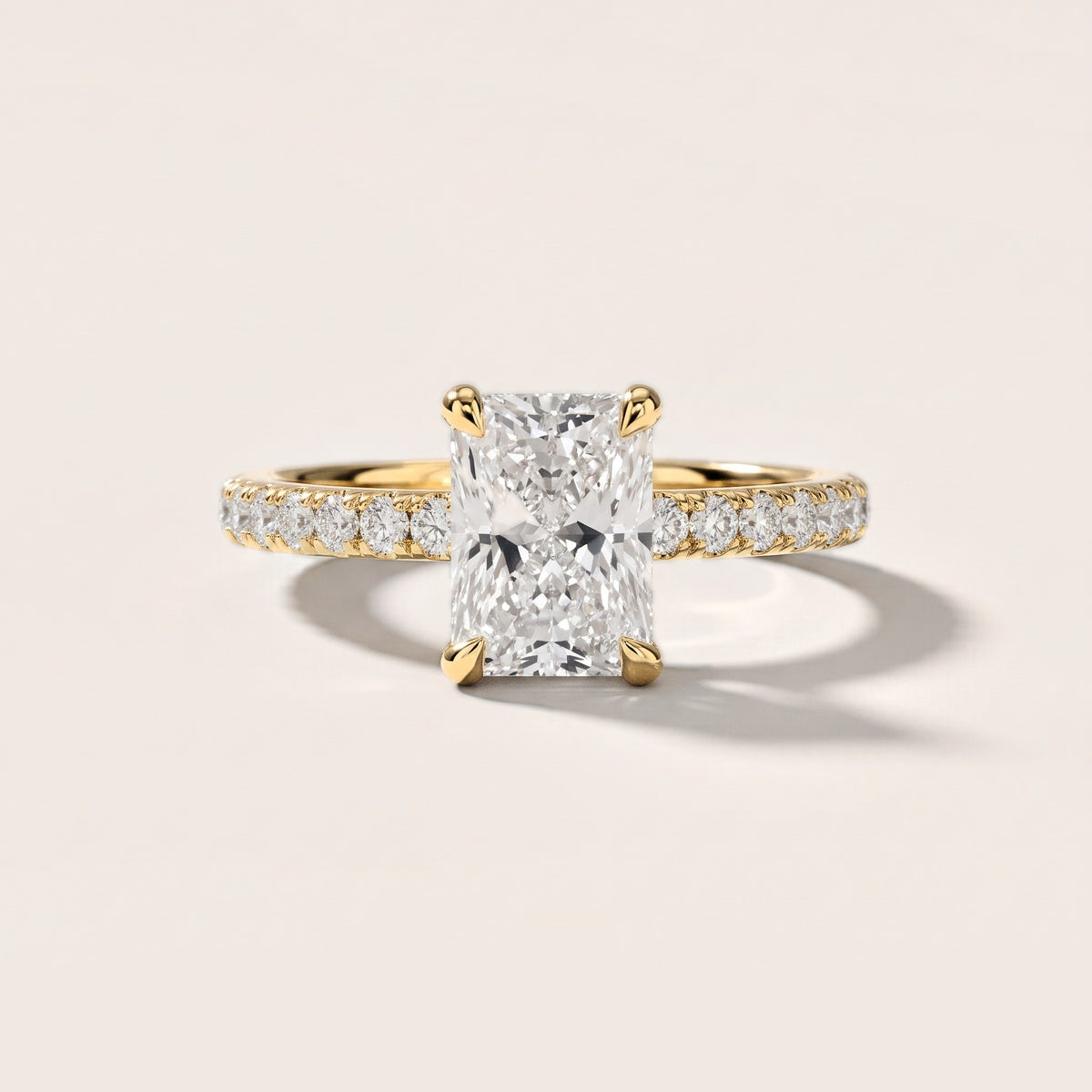 Maya Hidden Halo Pavé Radiant Diamond Engagement Ring in Yellow Gold [studio-metal-r8-20261024]