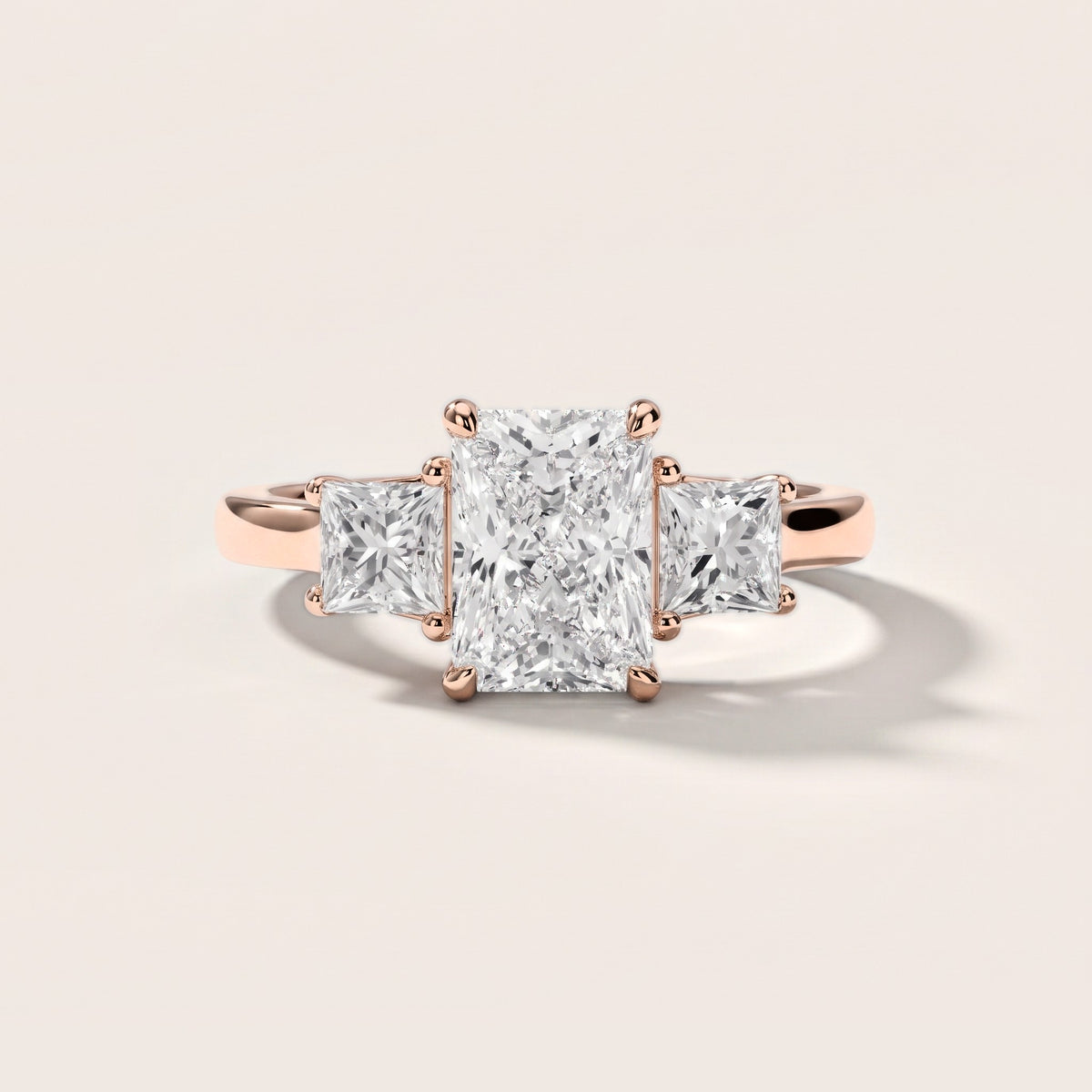 Sienna Three-Stone Radiant Diamond Engagement Ring in Rose Gold [studio-metal-r8-20261024]