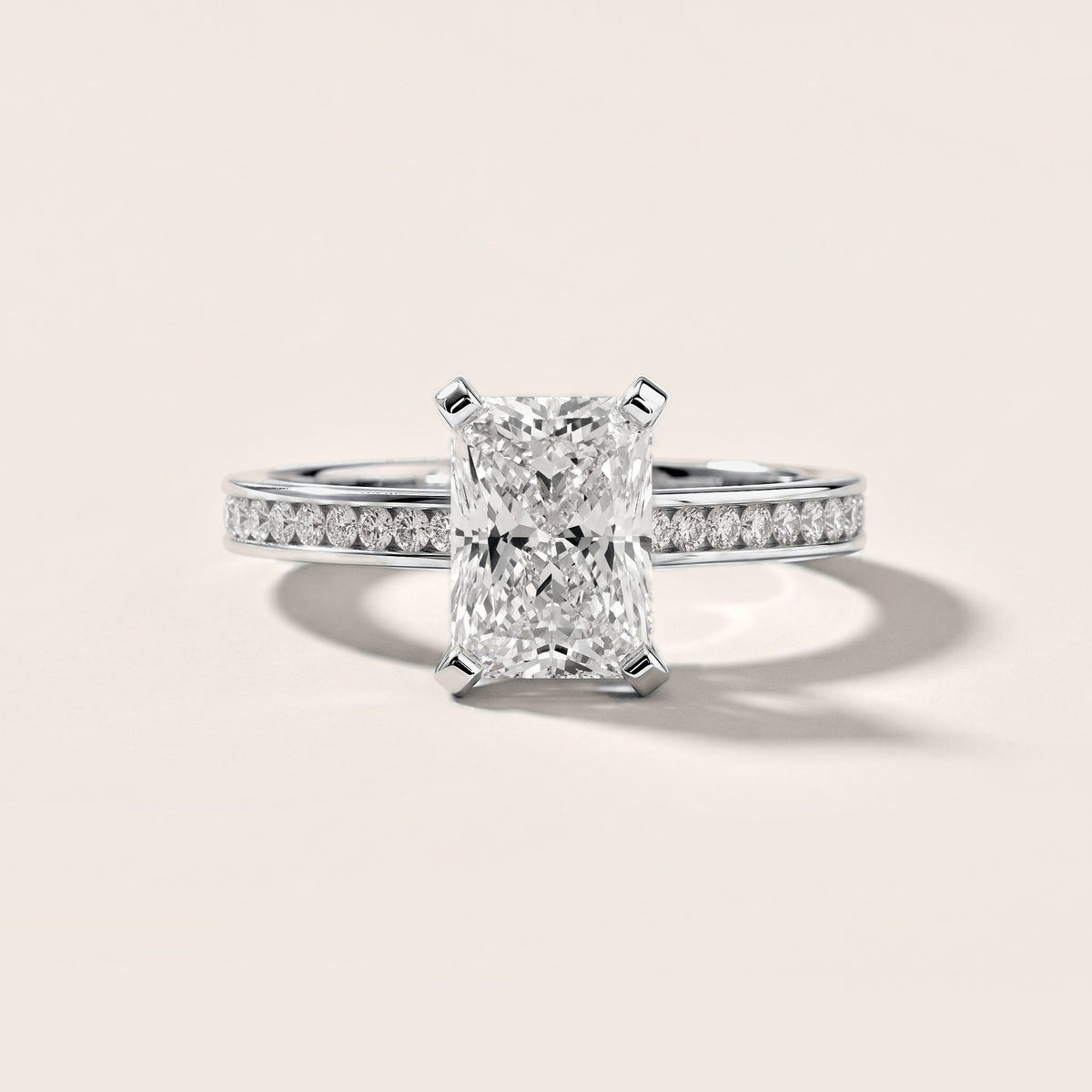 Tessa Solitaire Channel Set Radiant Diamond Engagement Ring in White Gold [studio-metal-r8-20261024]