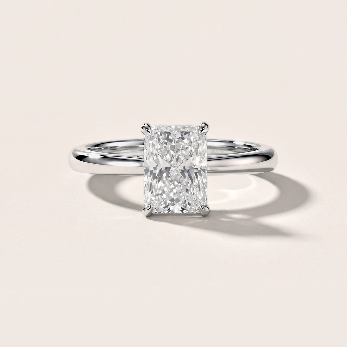 Kalia Knife Edge Solitaire Radiant Diamond Engagement Ring in White Gold [studio-metal-r8-20261024]
