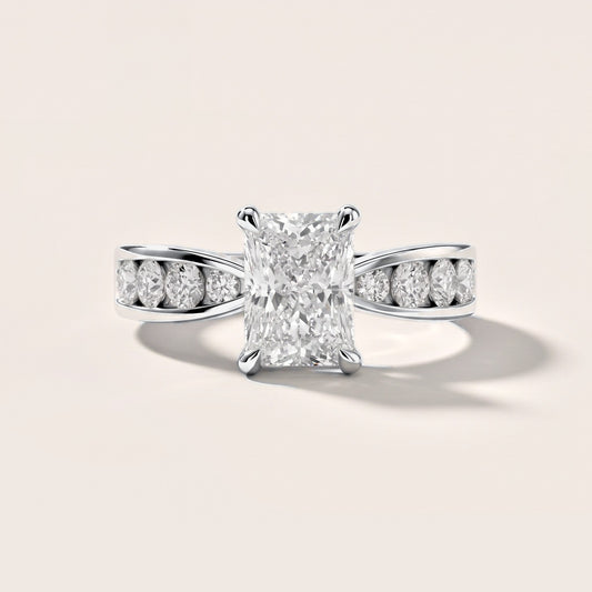 Rosalie Channel Set Sidestone Radiant Diamond Engagement Ring in Platinum [studio-metal-r8-20261024]