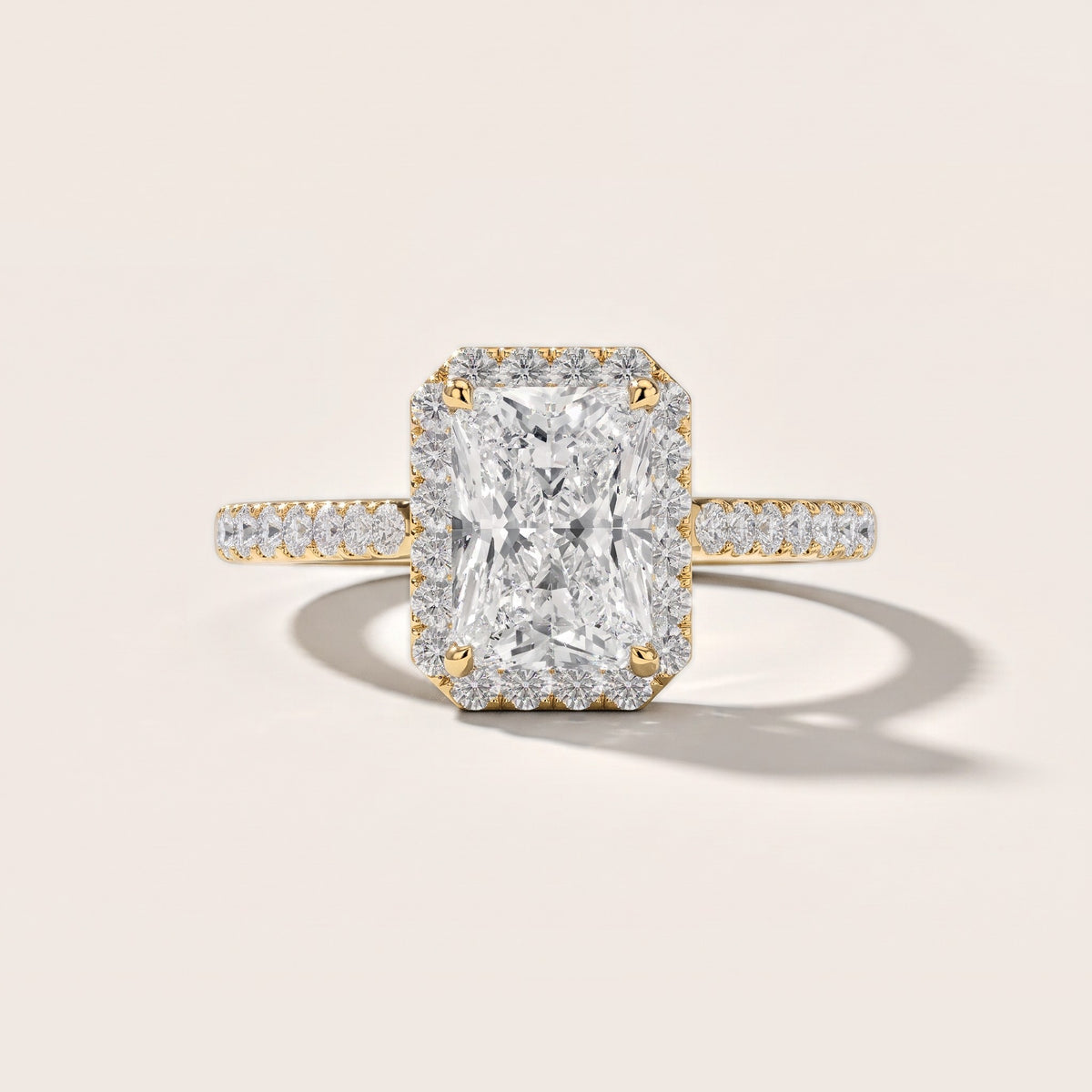 Alma Halo Pavé Radiant Diamond Engagement Ring in Yellow Gold [studio-metal-r8-20261024]