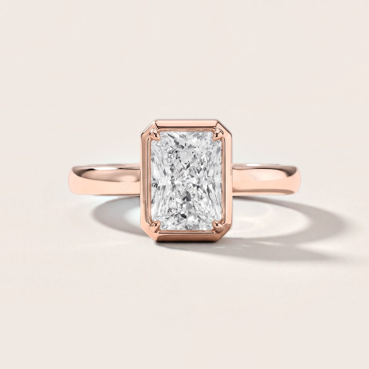 Alina Bezel Solitaire Radiant Diamond Engagement Ring in Rose Gold [studio-metal-r8-20261024]