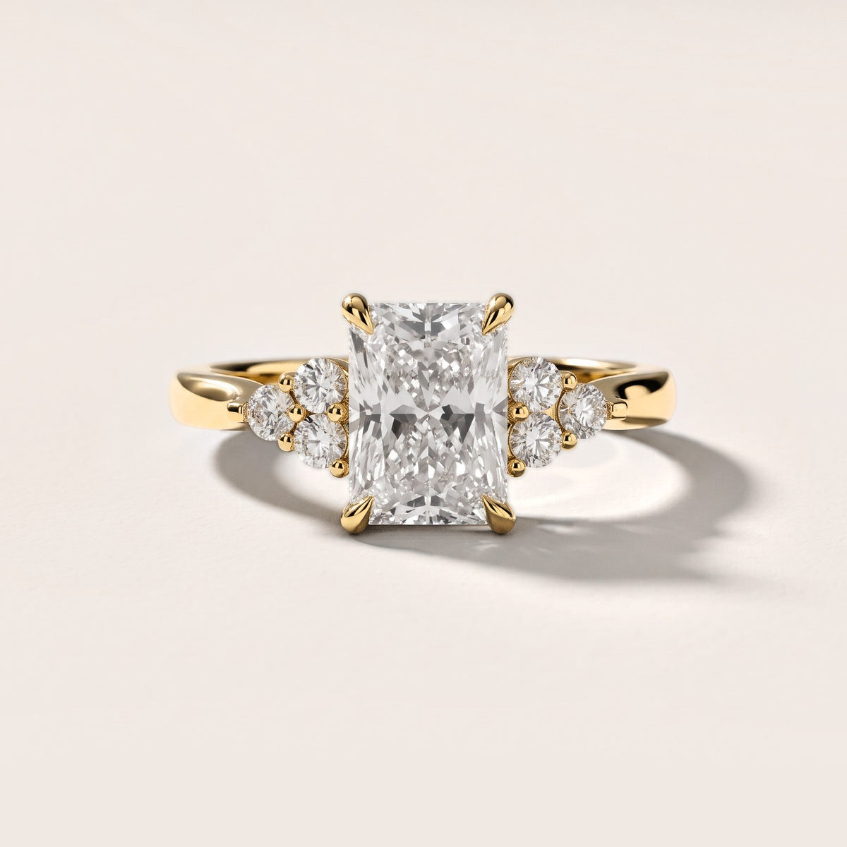 Anya Sidestone Cluster Radiant Diamond Engagement Ring in Yellow Gold [studio-metal-r8-20261024]