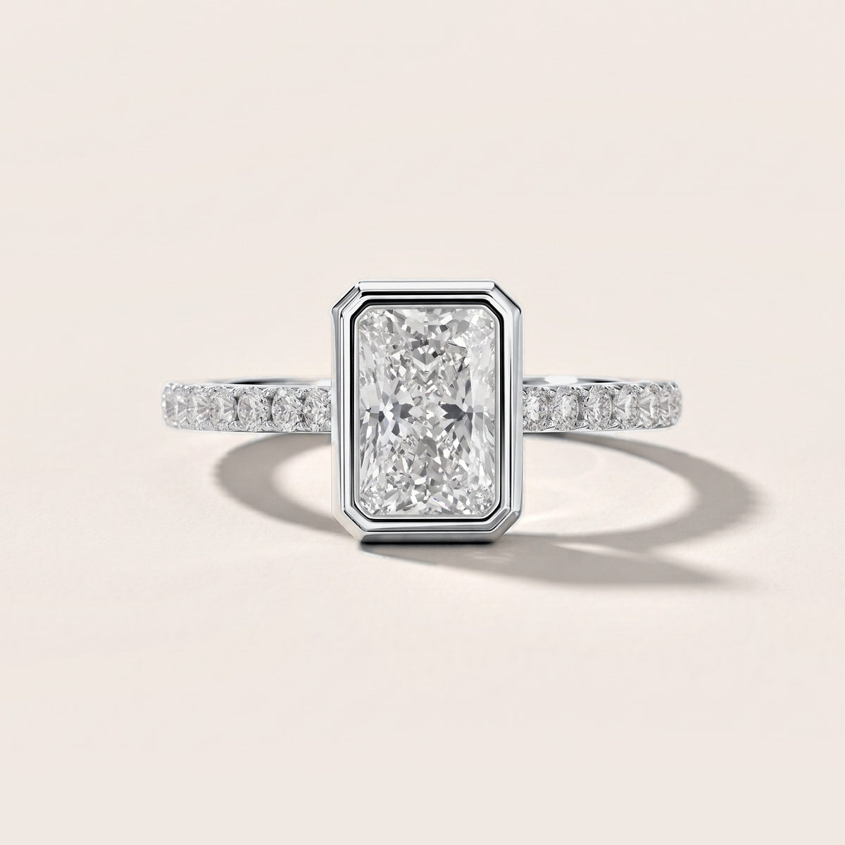 Cora Bezel Pavé Radiant Diamond Engagement Ring in Silver [studio-metal-r8-20261024]