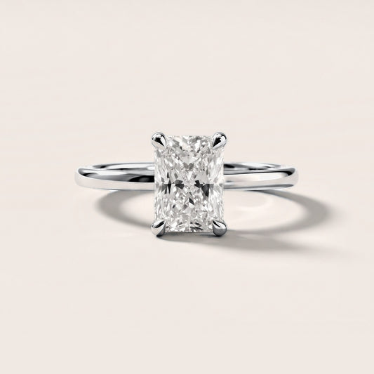 Nella Petite Solitaire Radiant Diamond Engagement Ring in Platinum [studio-metal-r8-20261024]
