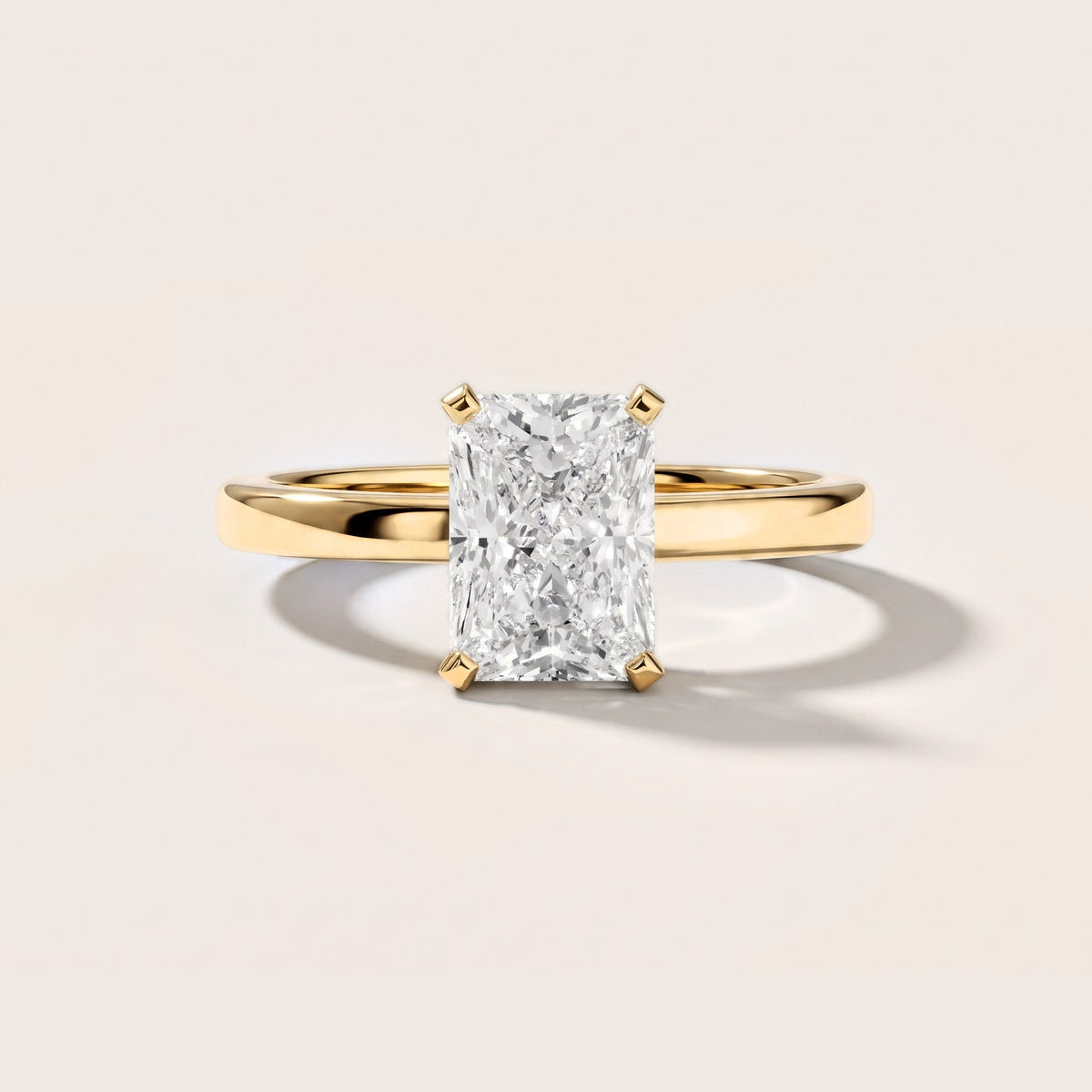 Liana Solitaire Claw Prong Radiant Diamond Engagement Ring in Yellow Gold [studio-metal-r8-20261024]