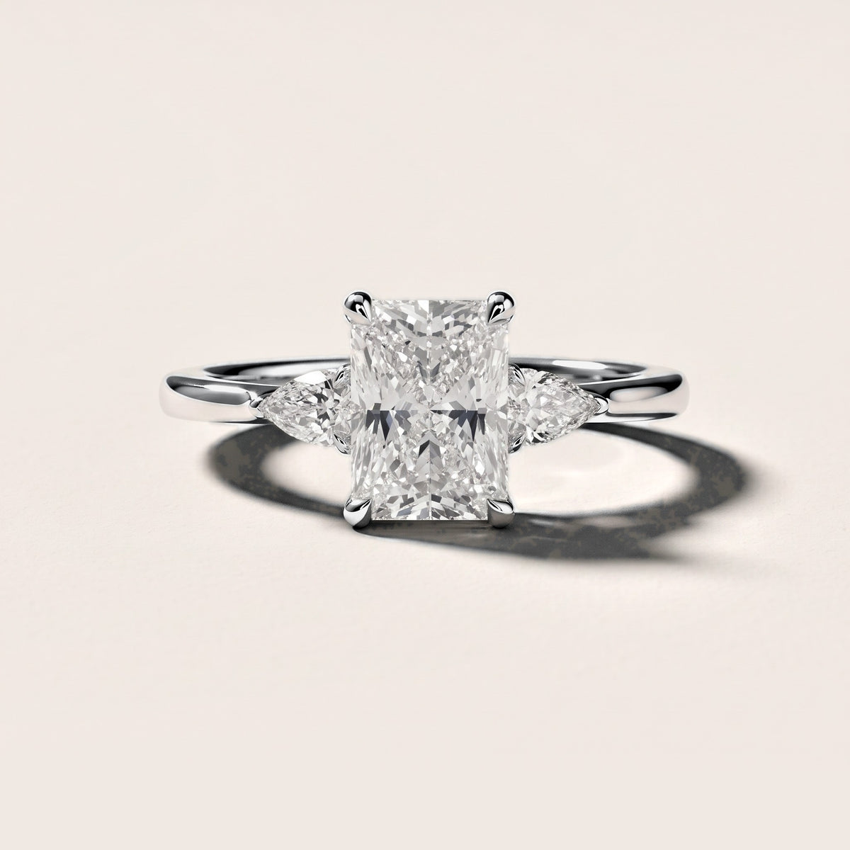 Leila Three-Stone Radiant Diamond Engagement Ring in Silver [studio-metal-r8-20261024]