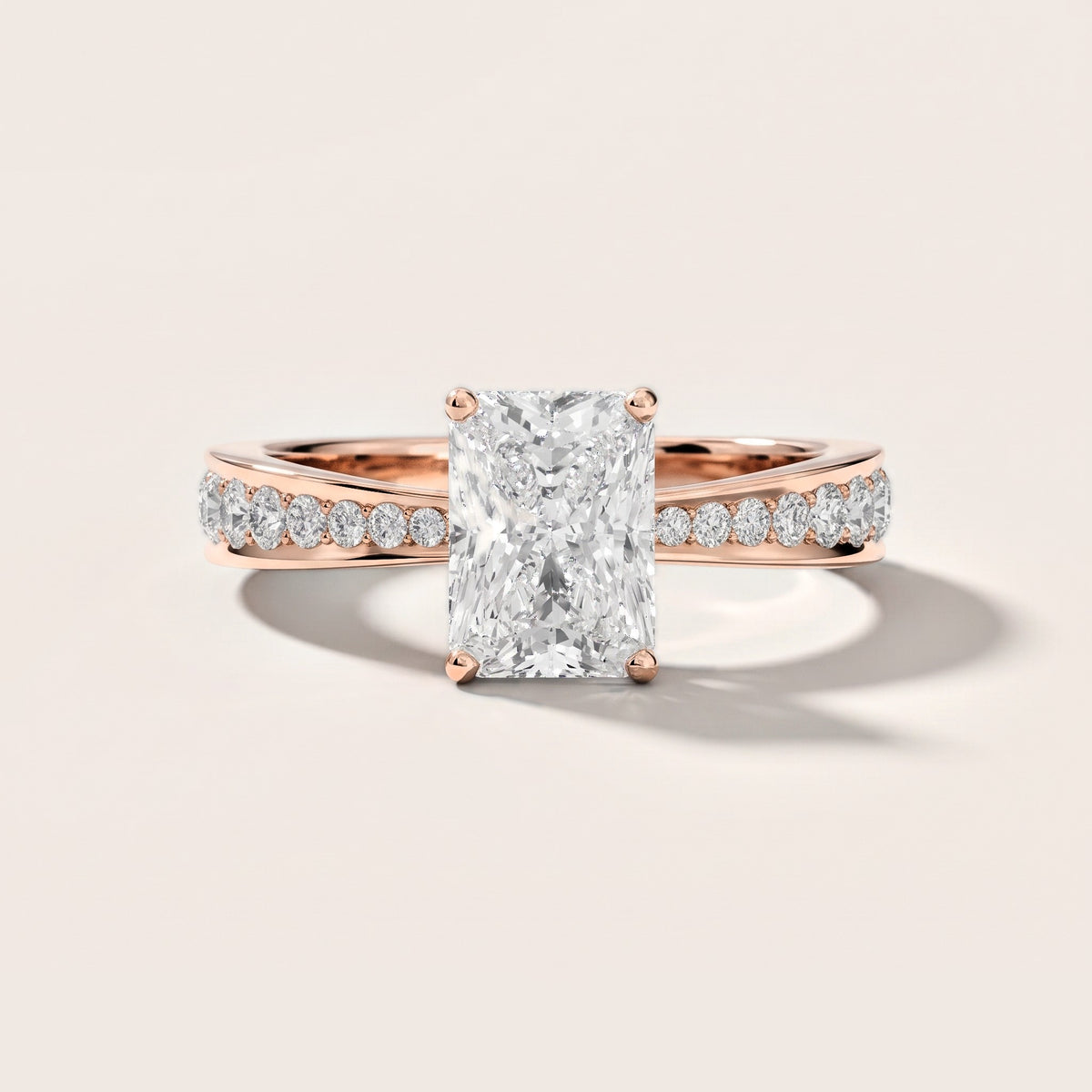 Rhea Sidestone Pavé Radiant Diamond Engagement Ring in Rose Gold [studio-metal-r8-20261024]