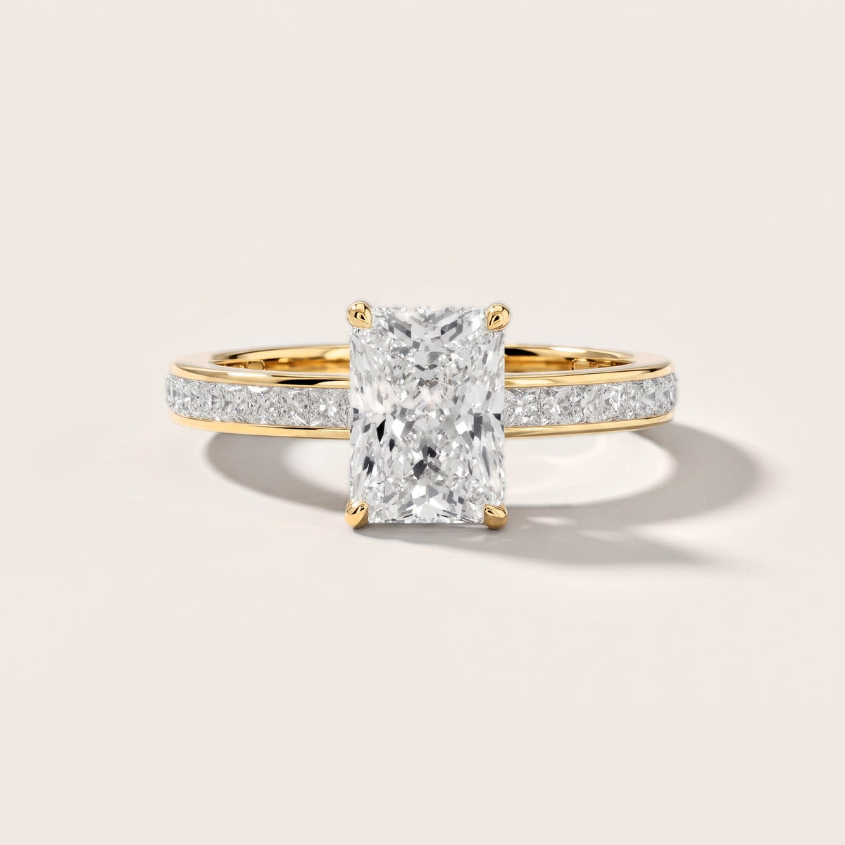 Brielle Channel Set Solitaire Radiant Diamond Engagement Ring in Yellow Gold [studio-metal-r8-20261024]