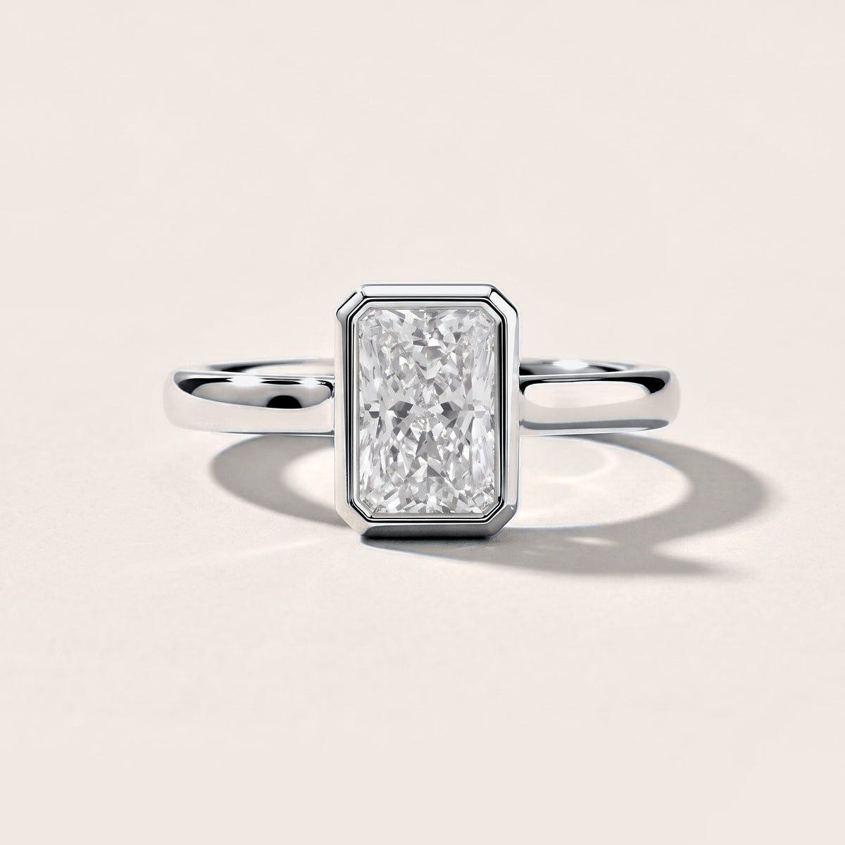 Jolie Bezel Solitaire Radiant Diamond Engagement Ring in White Gold [studio-metal-r8-20261024]