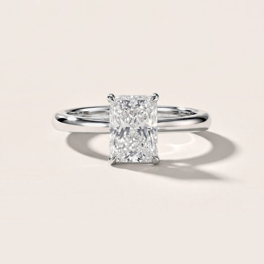 Kalia Knife Edge Solitaire Radiant Diamond Engagement Ring in Platinum [studio-metal-r8-20261024]