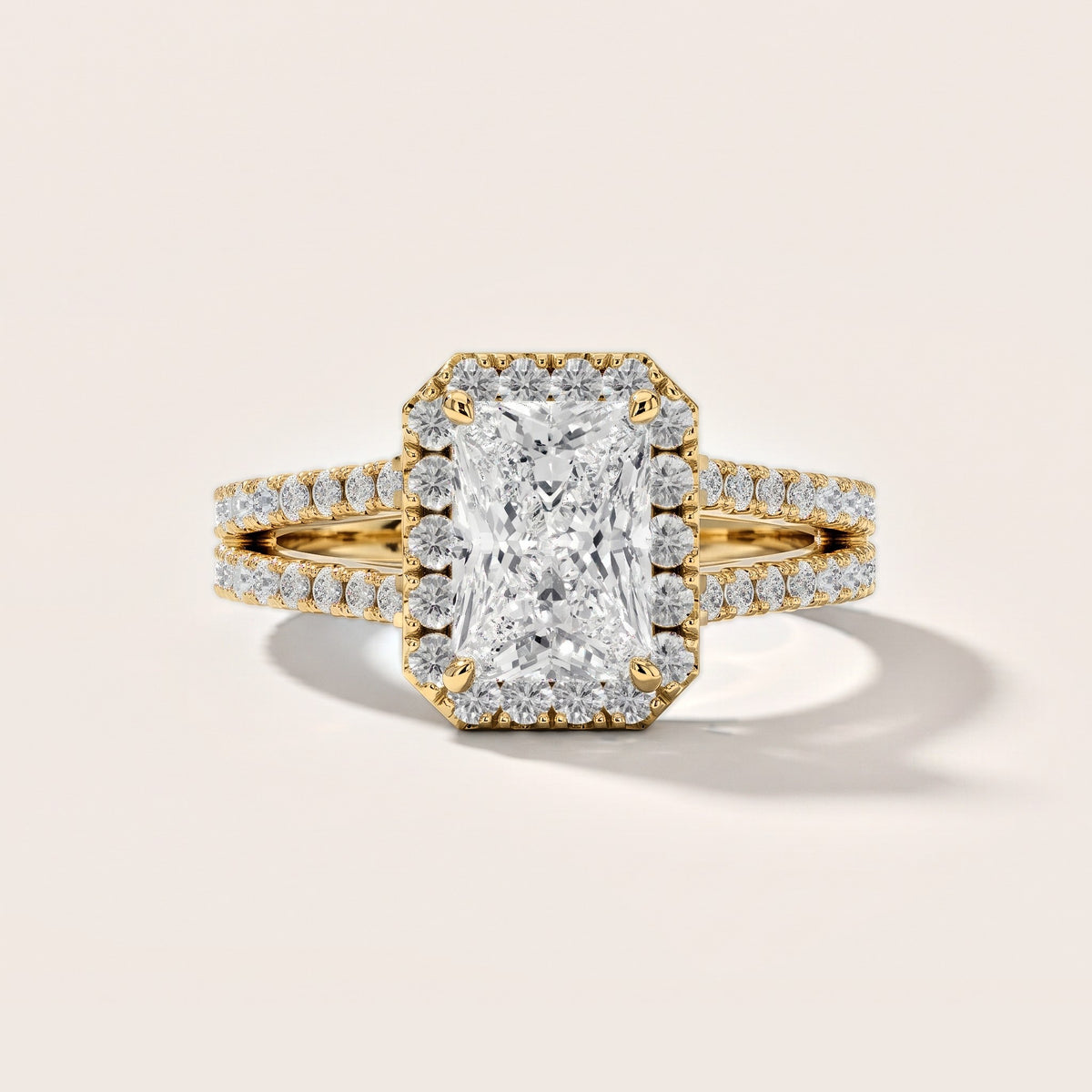 Kira Halo Split Shank Radiant Diamond Engagement Ring in Yellow Gold [studio-metal-r8-20261024]