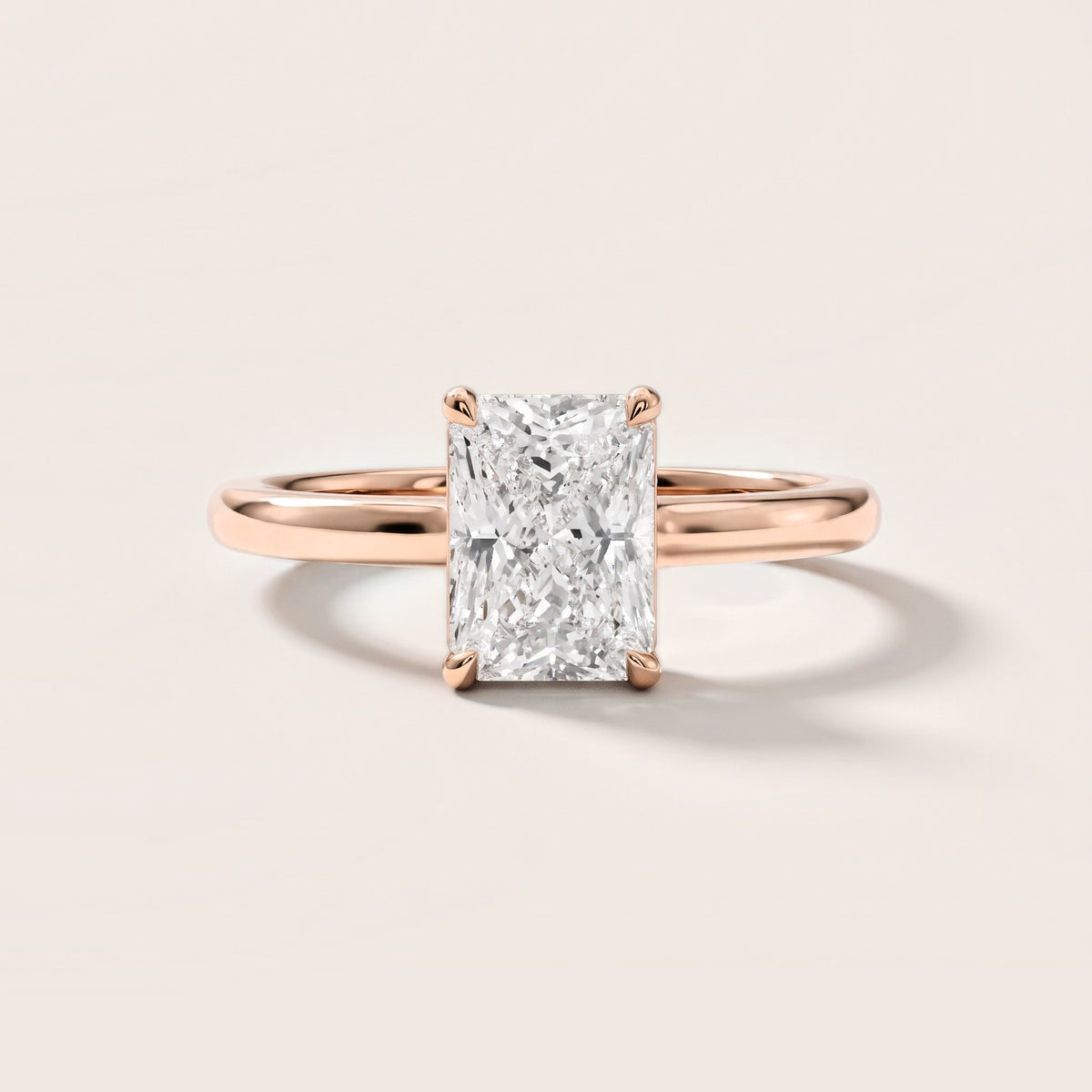 Sadie Cathedral Solitaire Radiant Diamond Engagement Ring in Rose Gold [studio-metal-r8-20261024]