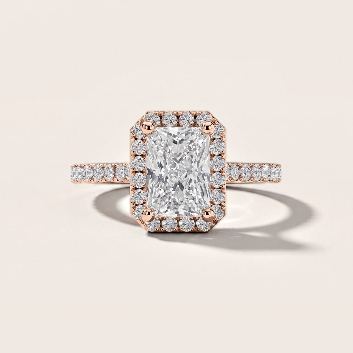 Sophie Halo Pavé Radiant Diamond Engagement Ring in Rose Gold [studio-metal-r8-20261024]