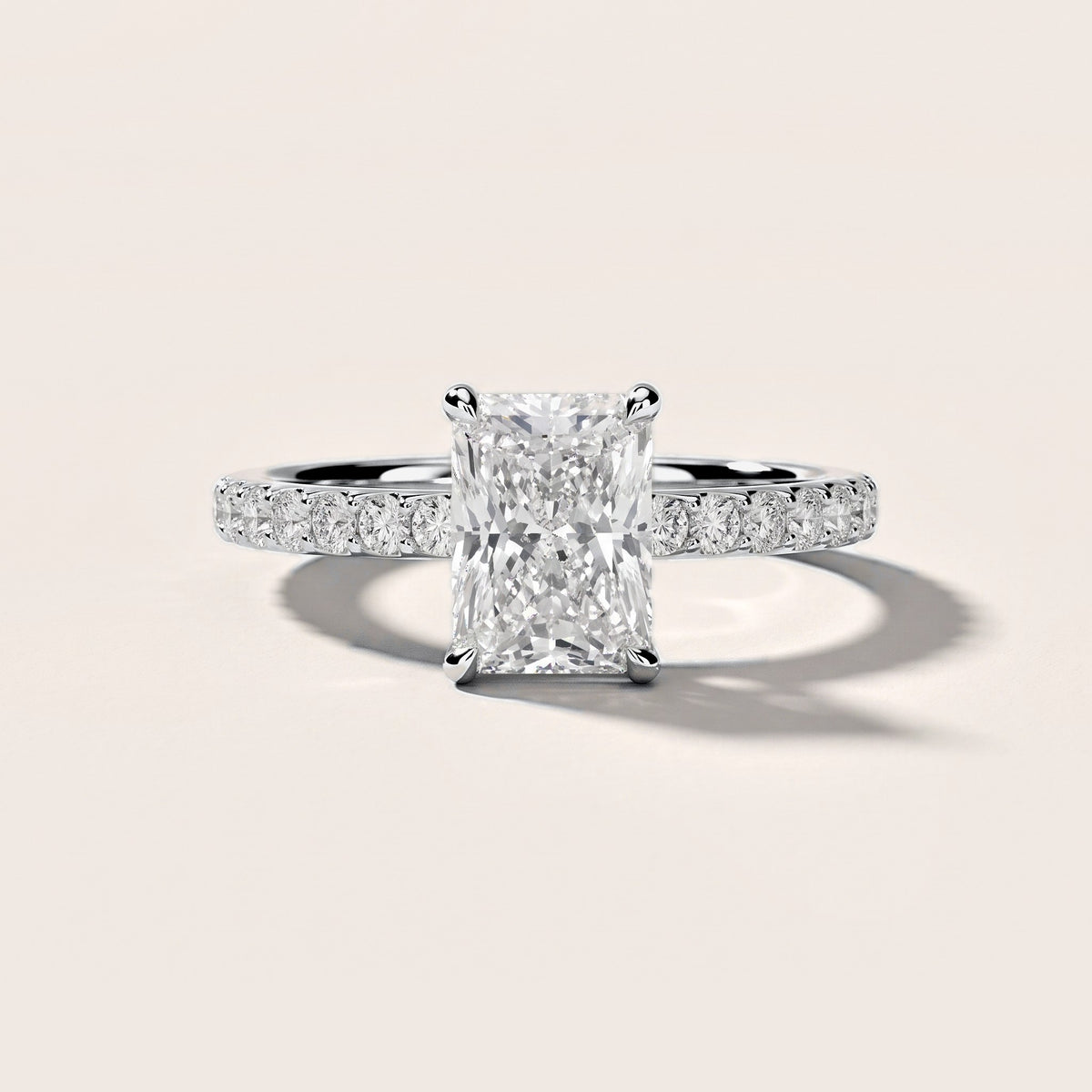 Thea Hidden Halo Pavé Radiant Diamond Engagement Ring in Silver [studio-metal-r8-20261024]