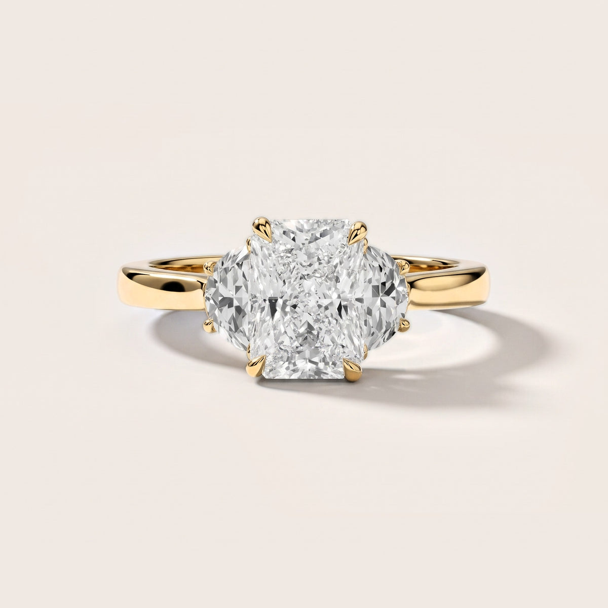 Romy Three-Stone Radiant Diamond Engagement Ring in Yellow Gold [studio-metal-r8-20261024]