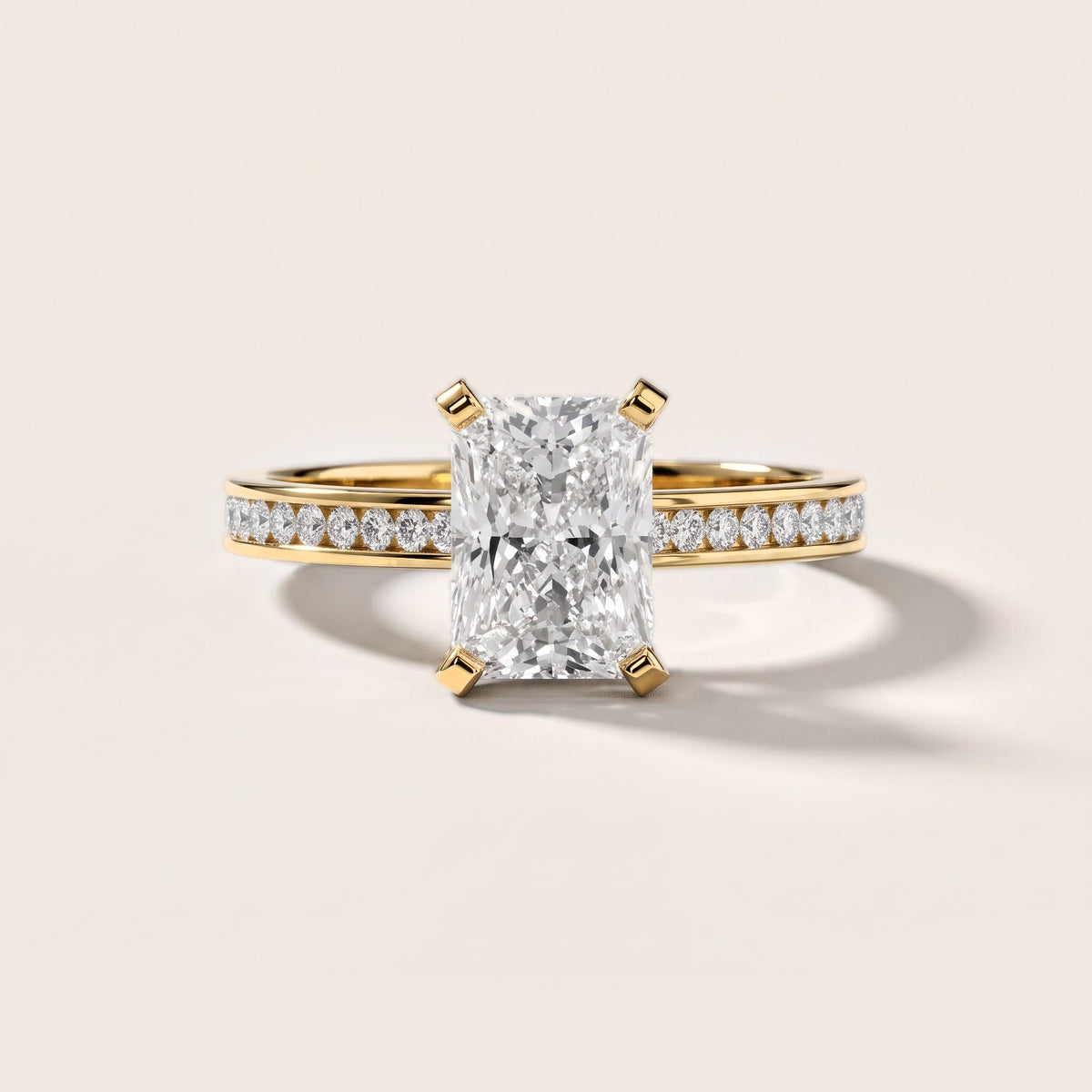 Tessa Solitaire Channel Set Radiant Diamond Engagement Ring in Yellow Gold [studio-metal-r8-20261024]