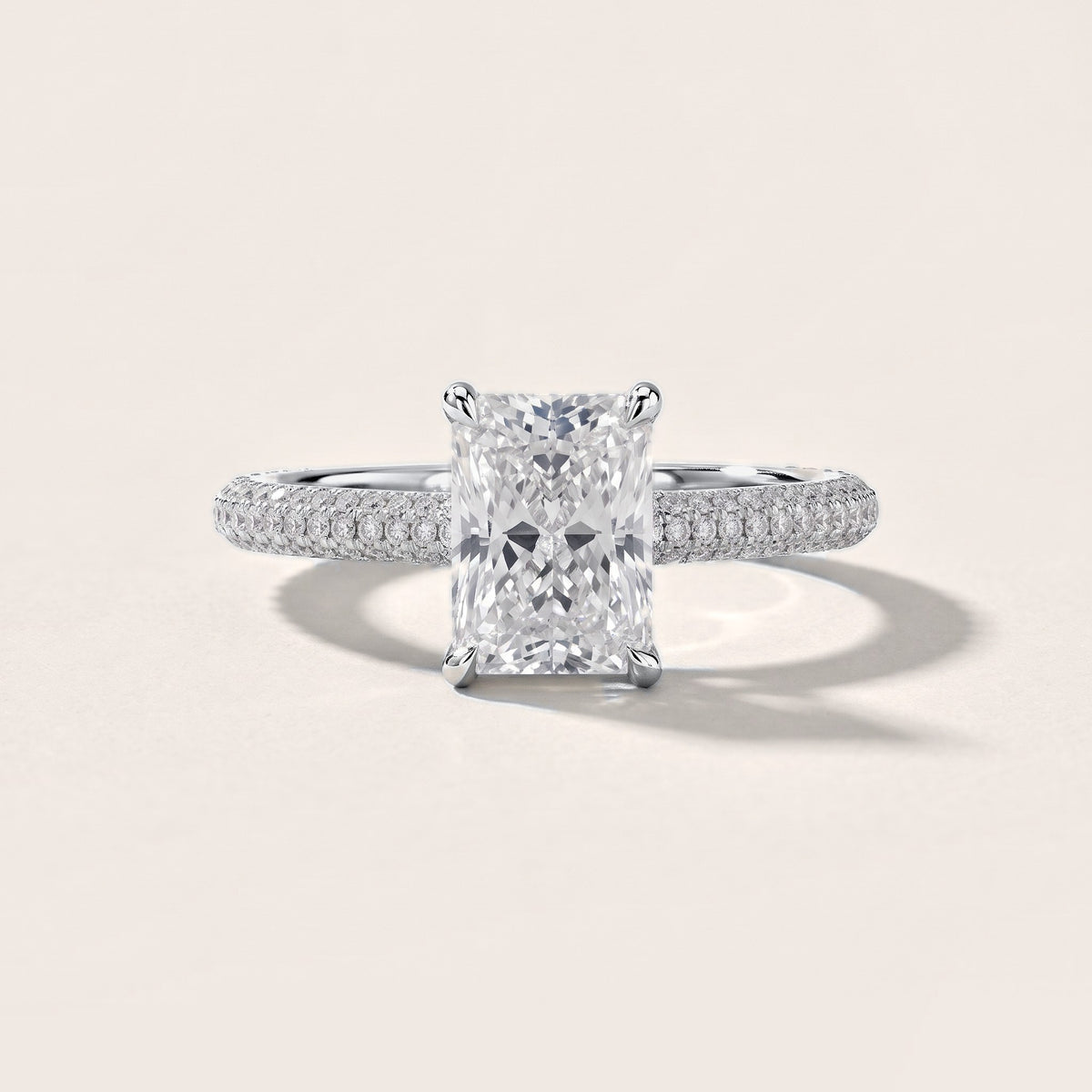 Elisa Hidden Halo Pavé Radiant Diamond Engagement Ring in White Gold [studio-metal-r8-20261024]