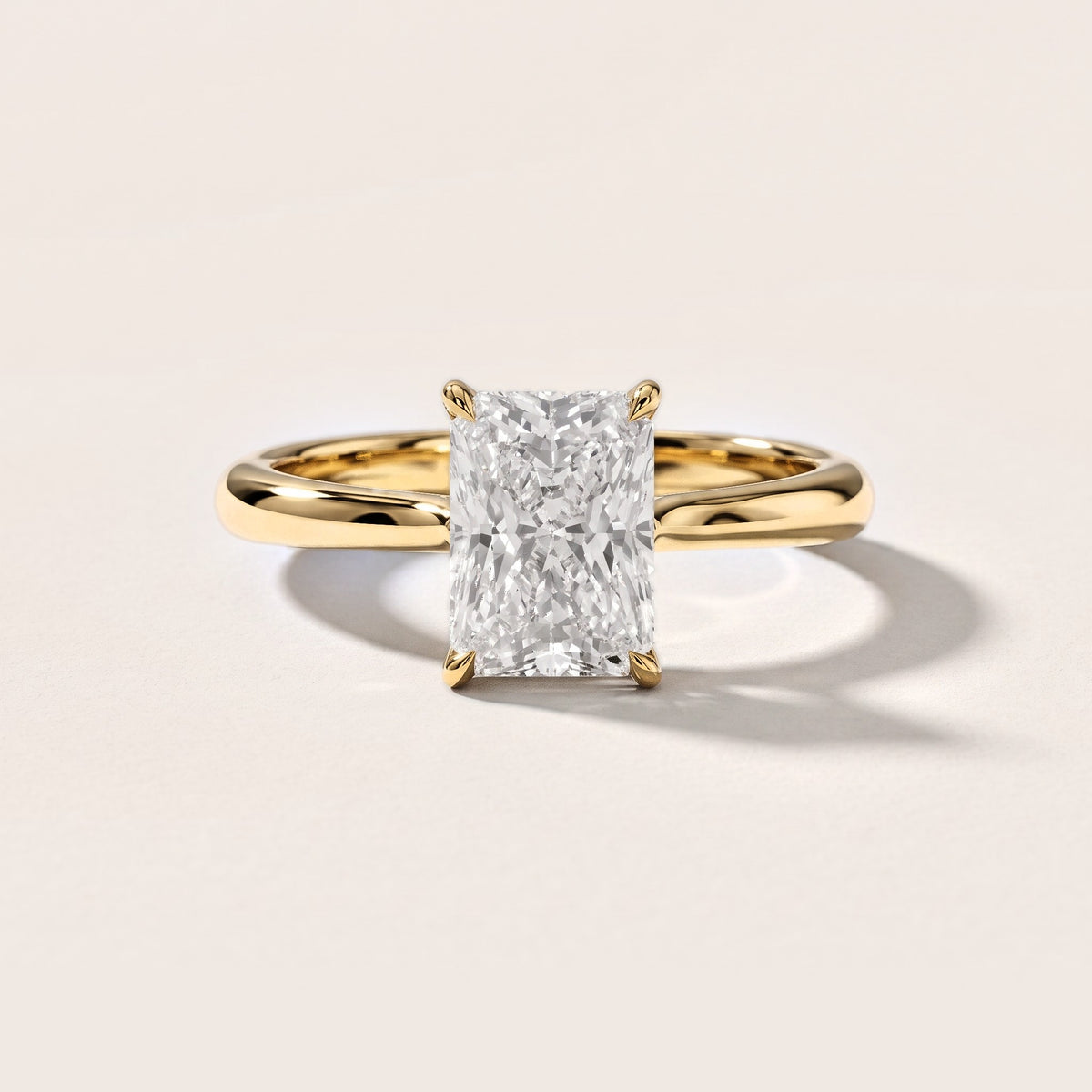 Evie Solitaire Six-Prong Radiant Diamond Engagement Ring in Yellow Gold [studio-metal-r8-20261024]