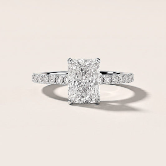 Juna French Pavé Solitaire Radiant Diamond Engagement Ring in Platinum [studio-metal-r8-20261024]