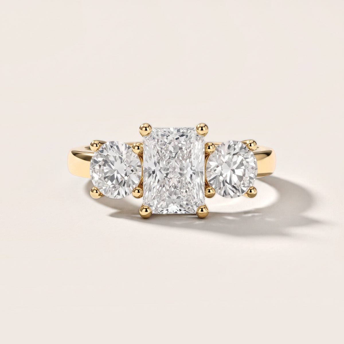 Callie Three-Stone Trellis Radiant Diamond Engagement Ring in Yellow Gold [studio-metal-r8-20261024]
