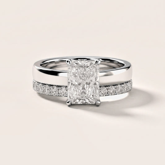 Josephine Split Shank Pavé Radiant Diamond Engagement Ring in White Gold [studio-metal-r8-20261024]