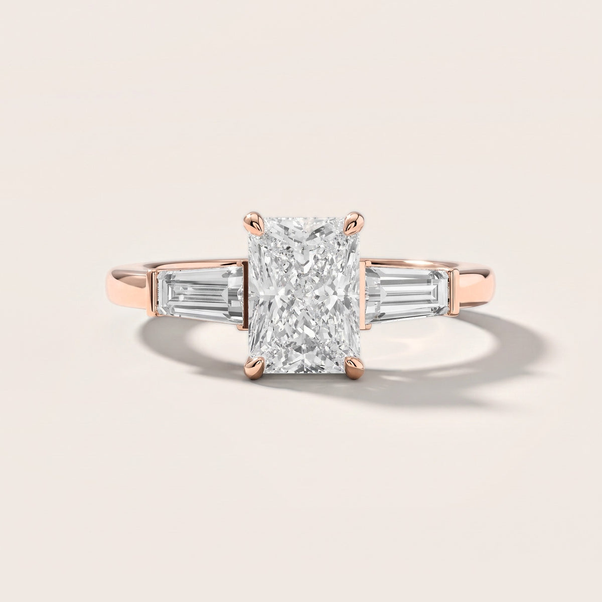 Eloise Tapered Baguette Radiant Diamond Engagement Ring in Rose Gold [studio-metal-r8-20261024]
