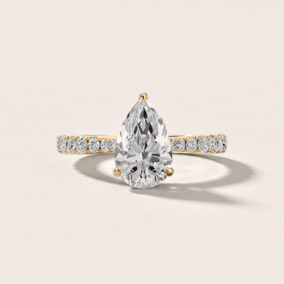 Gia Hidden Halo Pavé Pear Diamond Engagement Ring in Yellow Gold [studio-metal-20261024]