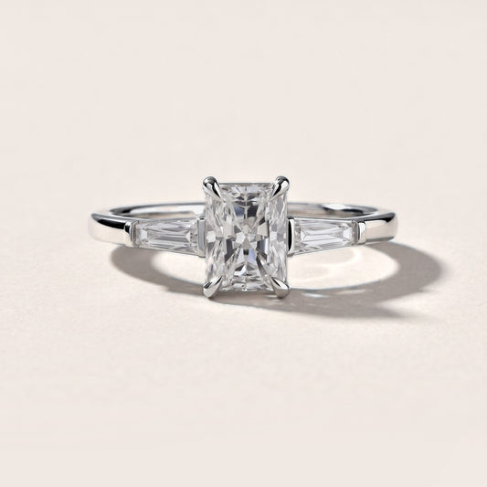 Winnie Three-Stone Radiant Diamond Engagement Ring in Platinum [studio-metal-20261024]