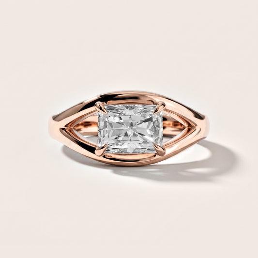 Madeleine Split Shank Radiant Diamond Engagement Ring in Rose Gold [studio-metal-20261024]