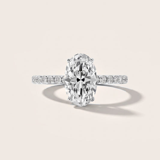 Juna French Pavé Solitaire Oval Diamond Engagement Ring in Platinum [studio-metal-20261024]