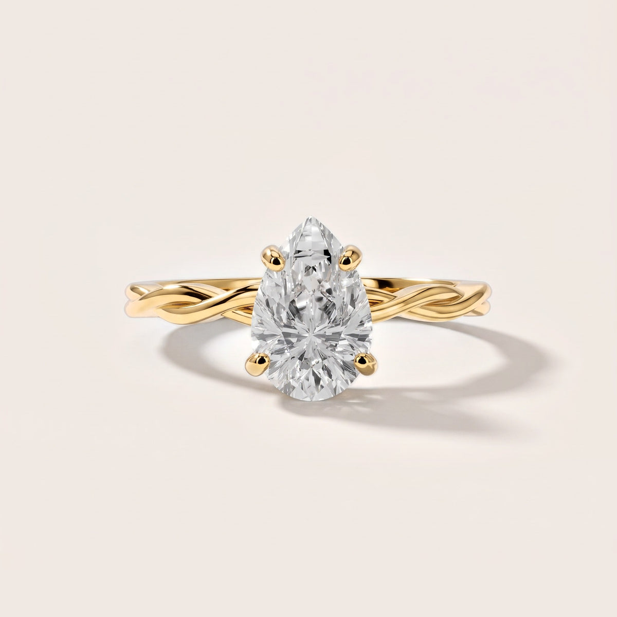 Iris Twist Pear Diamond Engagement Ring in Yellow Gold [studio-metal-20261024]