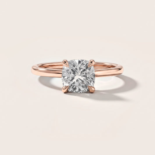 Nella Petite Solitaire Cushion Diamond Engagement Ring in Rose Gold [studio-metal-20261024]