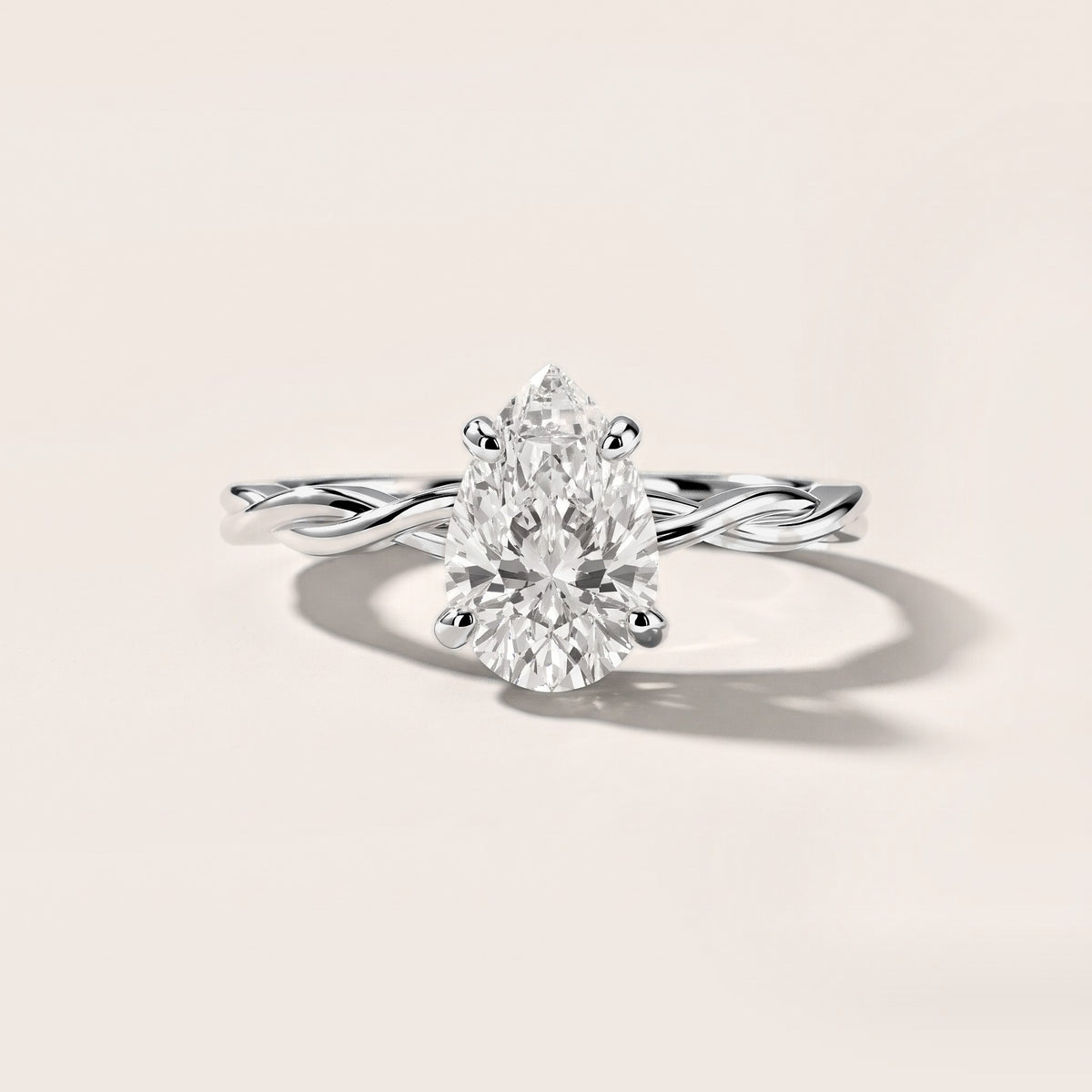 Iris Twist Pear Diamond Engagement Ring in Silver [studio-metal-20261024]