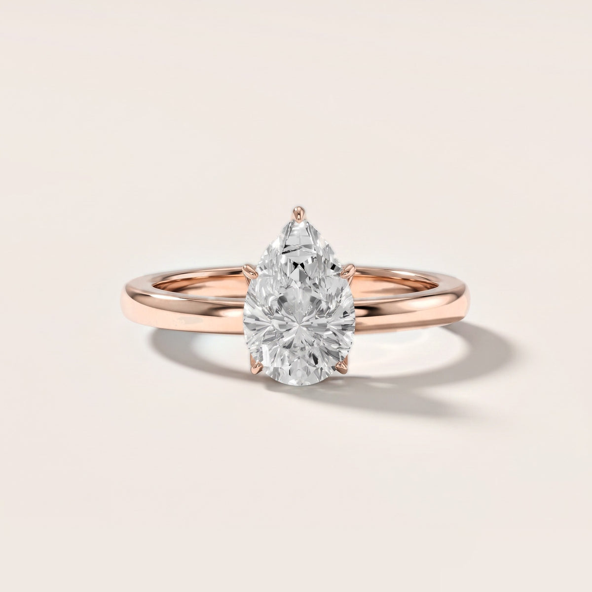 Serena Blossom Solitaire Pear Diamond Engagement Ring in Rose Gold [studio-metal-20261024]