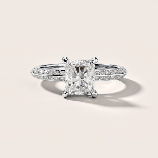 Meredith Knife Edge Pavé Radiant Diamond Engagement Ring in Platinum [studio-metal-20261024]