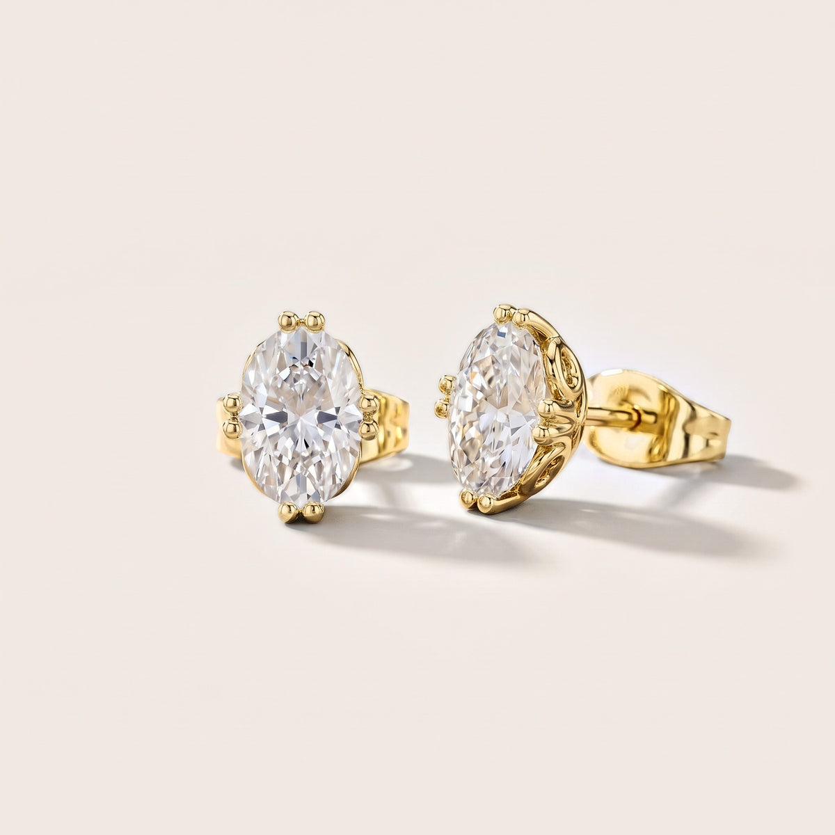 The Meridian Oval Diamond Earrings in Yellow Gold [studio-metal-20261024]