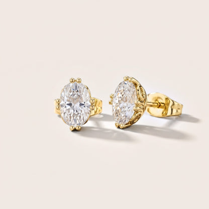 The Meridian Oval Diamond Earrings in Yellow Gold [studio-metal-20261024]