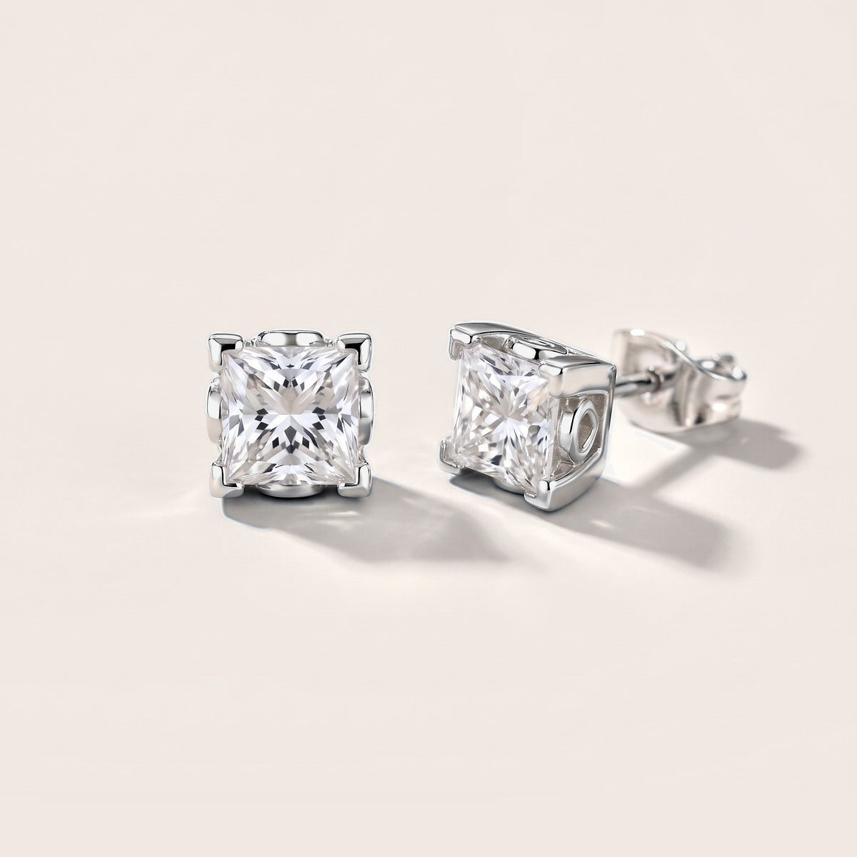 Iris Floral Princess Diamond Earrings in Silver [studio-metal-20261024]