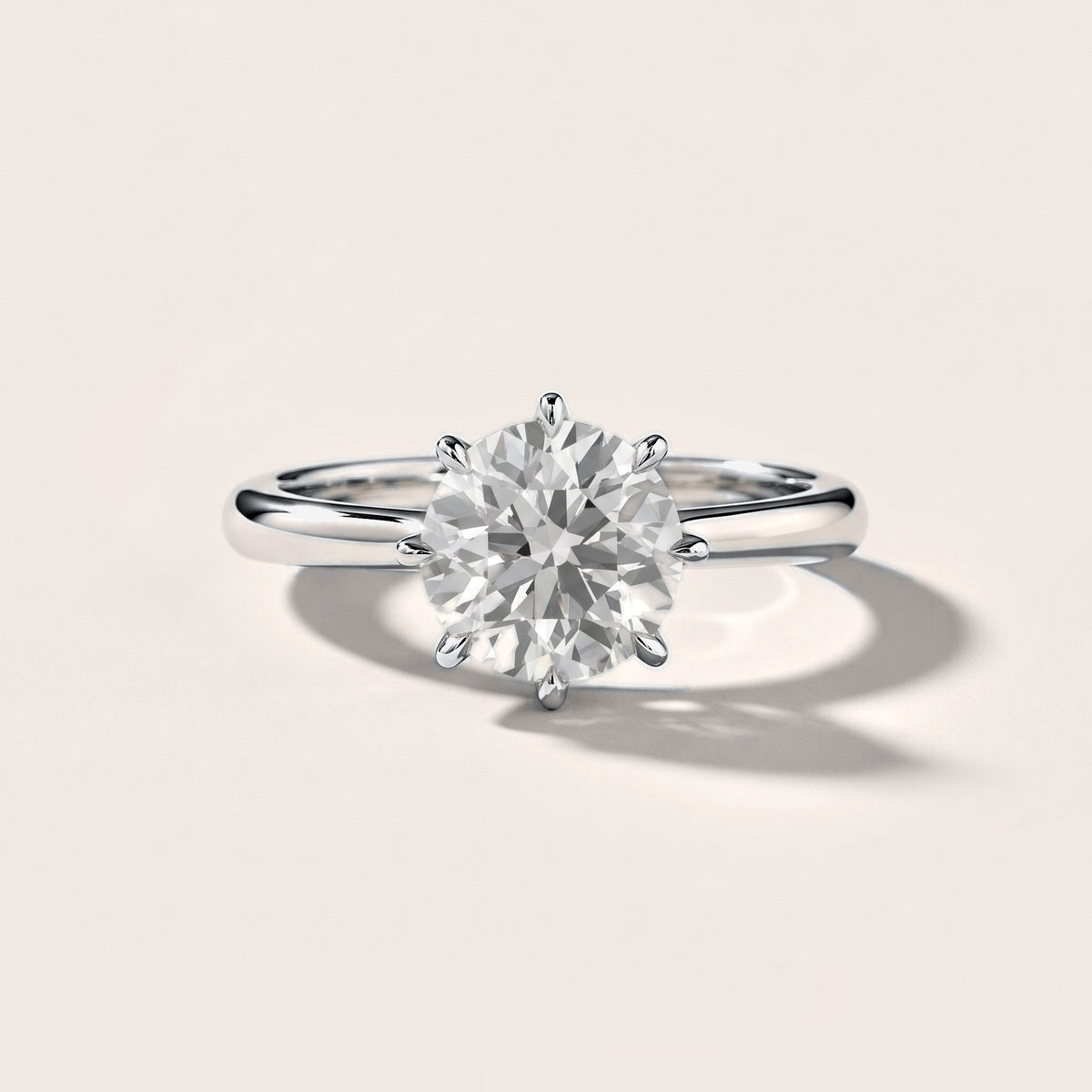 Evie Solitaire Six-Prong Round Diamond Engagement Ring in White Gold [studio-metal-20261024]
