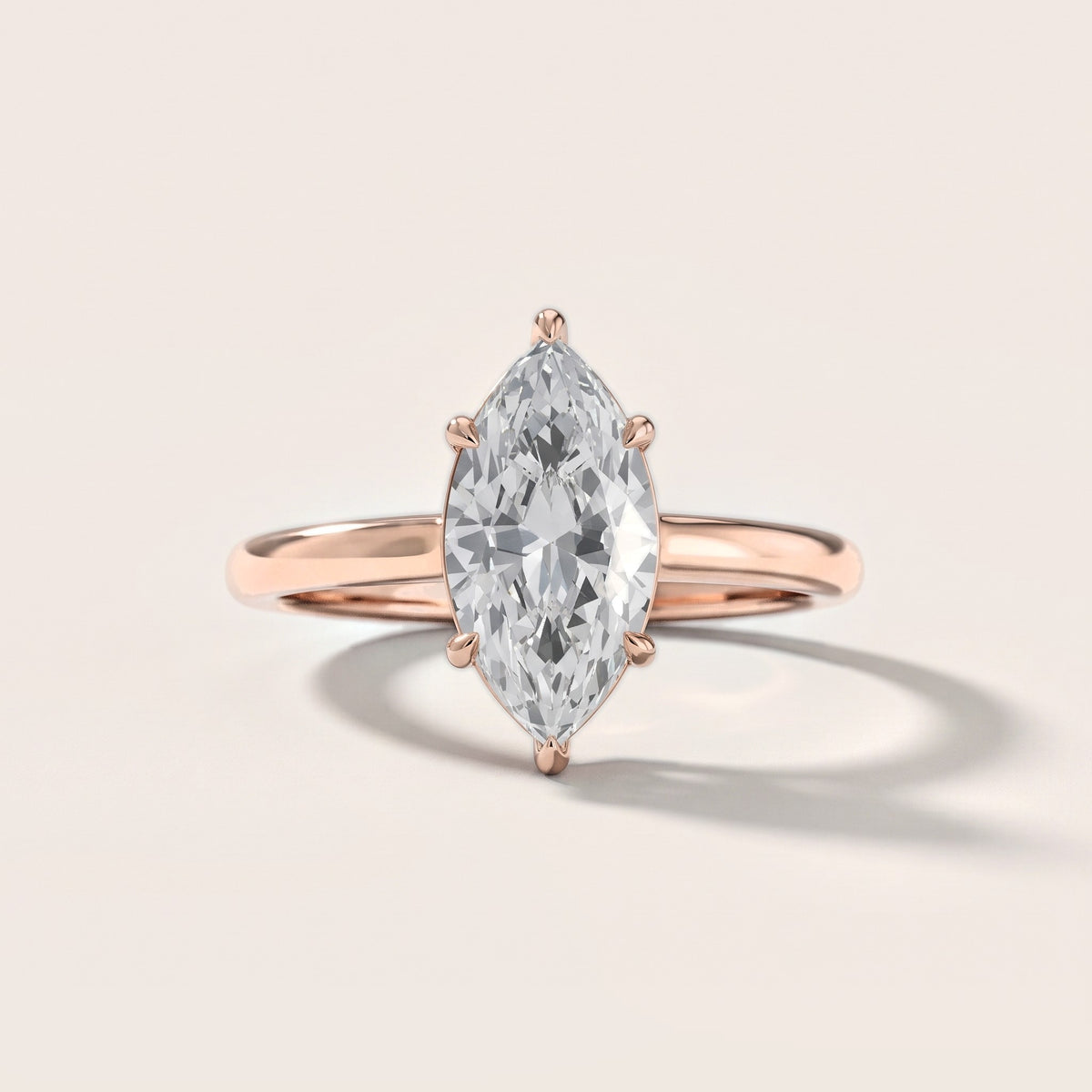 Sadie Cathedral Solitaire Marquise Diamond Engagement Ring in Rose Gold [studio-metal-20261024]