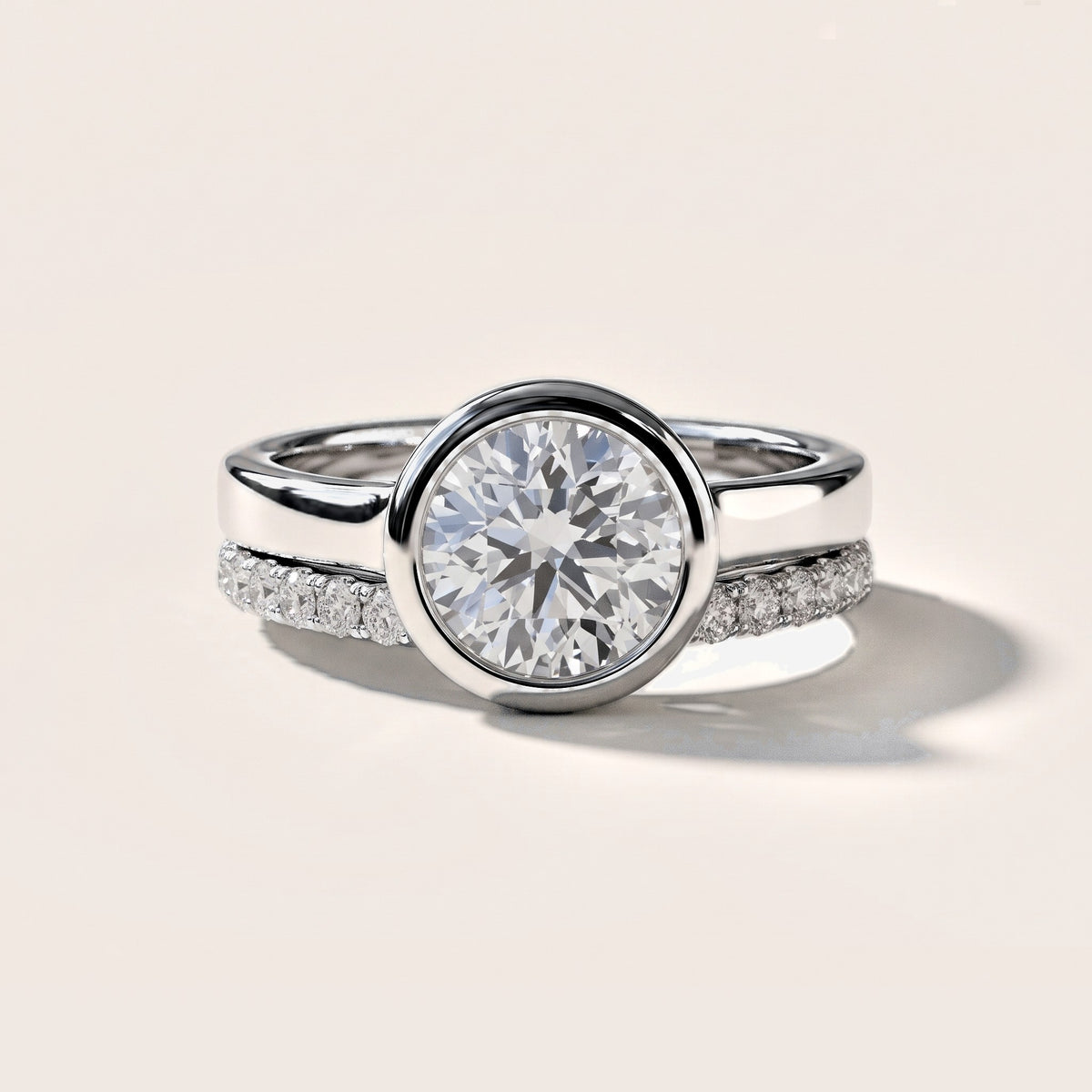 Ayla Bezel Bypass Round Diamond Engagement Ring in Silver [studio-metal-20261024]