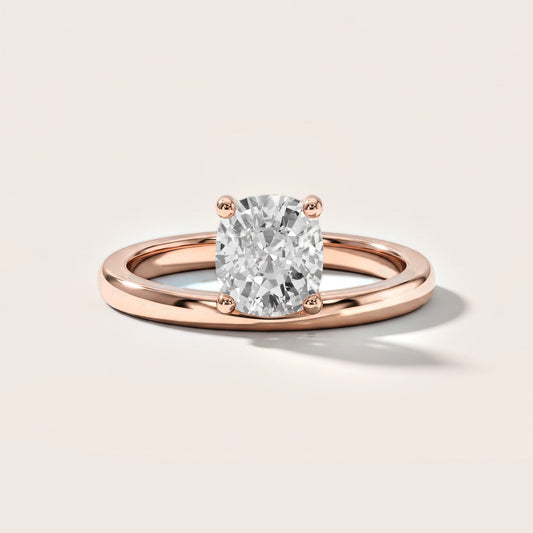 Maisie Four Prong Solitaire Cushion Diamond Engagement Ring in Rose Gold [studio-metal-20261024]
