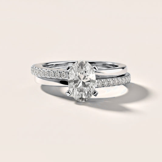 Edith Criss Cross Pavé Oval Diamond Engagement Ring in Platinum [studio-metal-20261024]