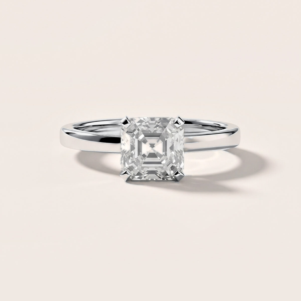 Liana Solitaire Claw Prong Asscher Diamond Engagement Ring in Platinum [studio-metal-20261024]