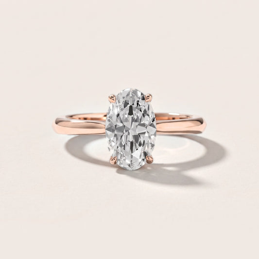 Kalia Knife Edge Solitaire Oval Diamond Engagement Ring in Rose Gold [studio-metal-20261024]