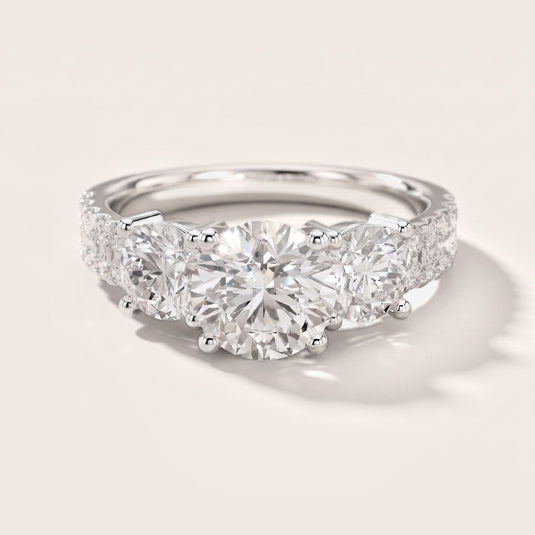 Celeste Three-Stone Round Diamond Engagement Ring in White Gold [studio-metal-20261024]