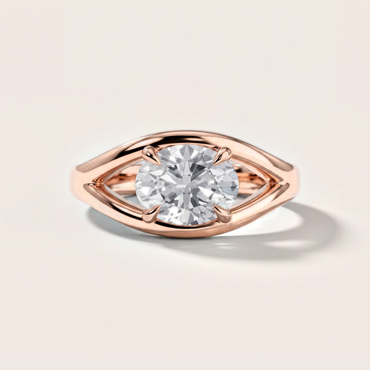 Madeleine Split Shank Oval Diamond Engagement Ring in Rose Gold [studio-metal-20261024]